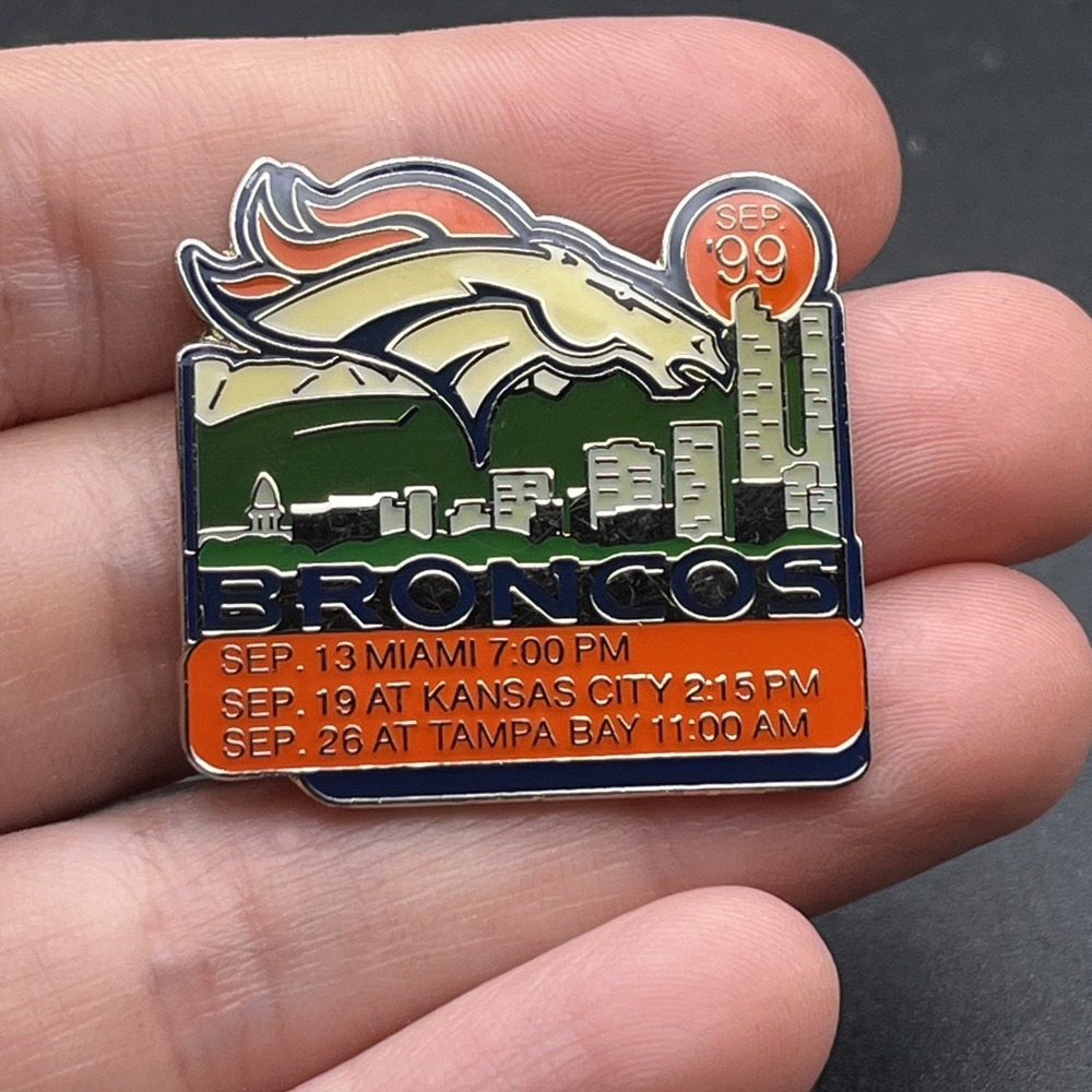 NFL Denver Broncos September 1999 Schedule Football Hat Pin Limited Edition 3000